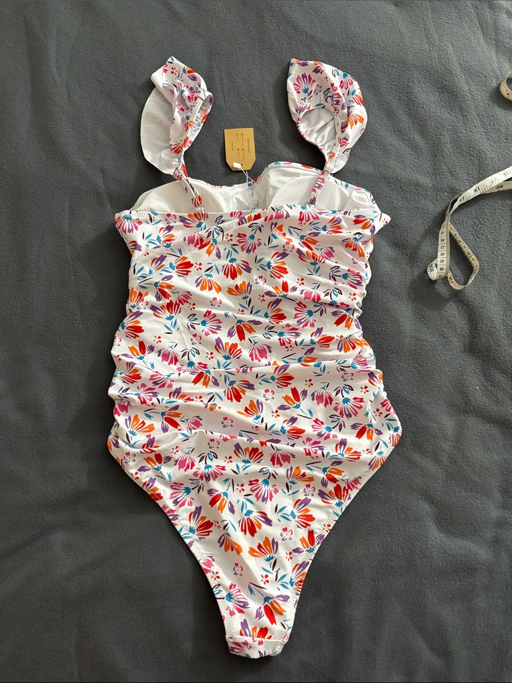 Hilinker Floral Ruched One Piece Swimsuit NWT Size M - Picture 7 of 8